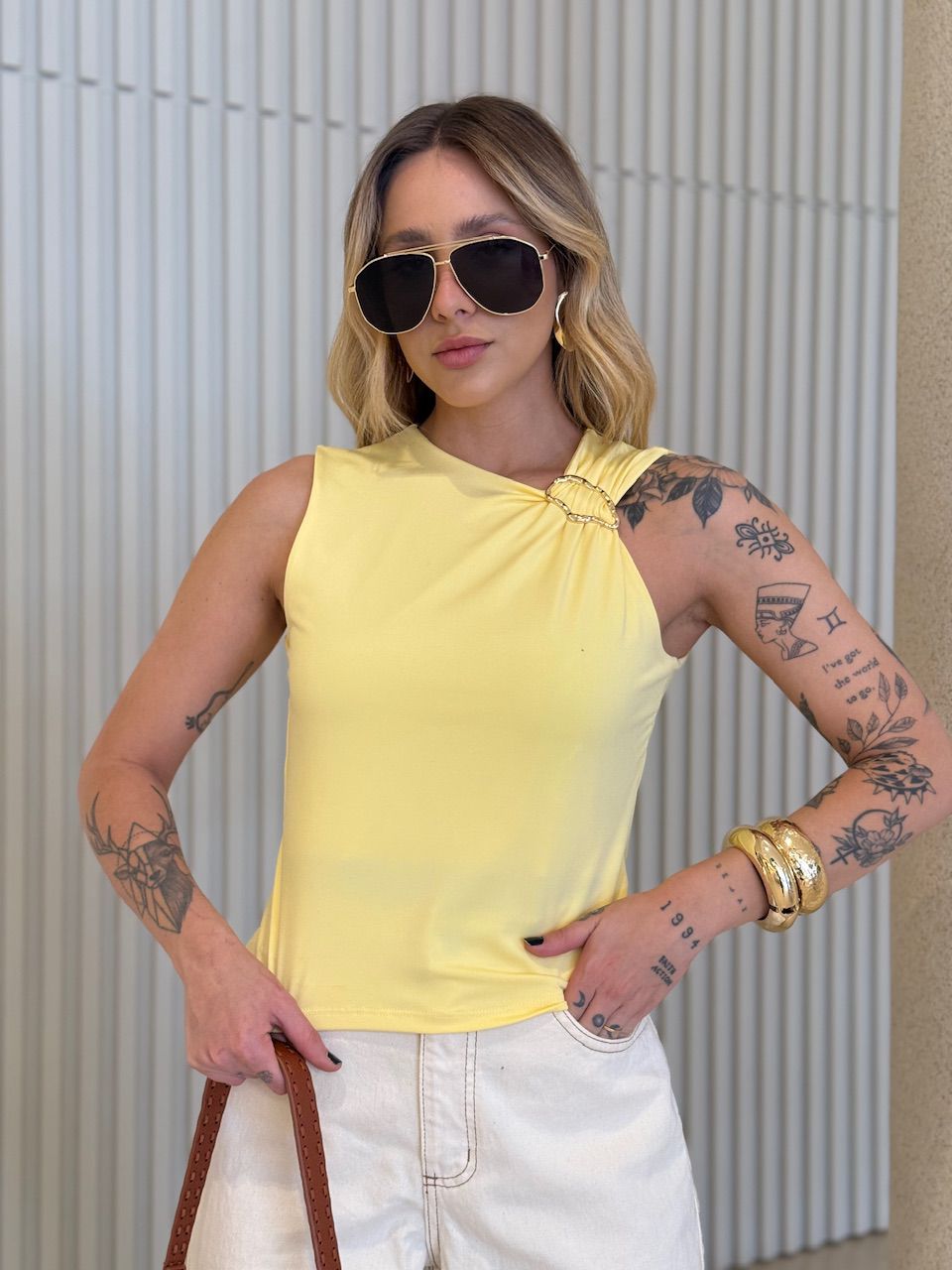 BLUSA AURORA METAL AMARELA