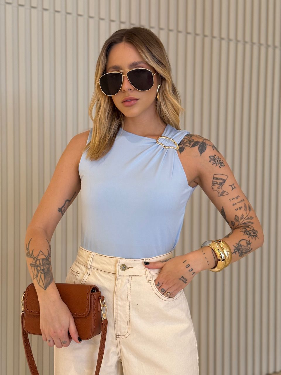 BLUSA AURORA METAL AZUL