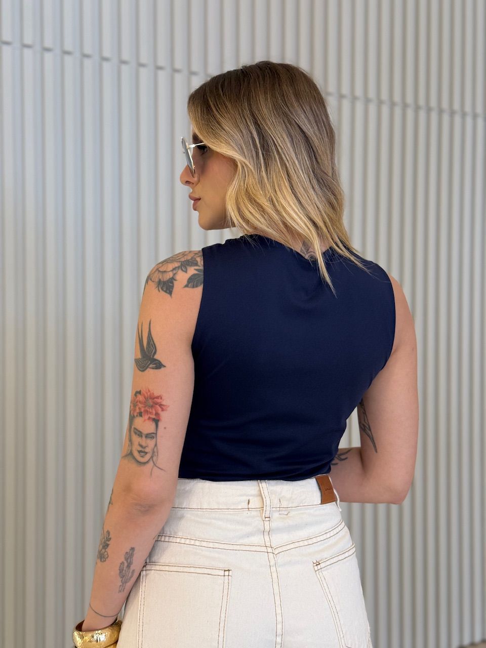 BLUSA AURORA METAL MARINHO