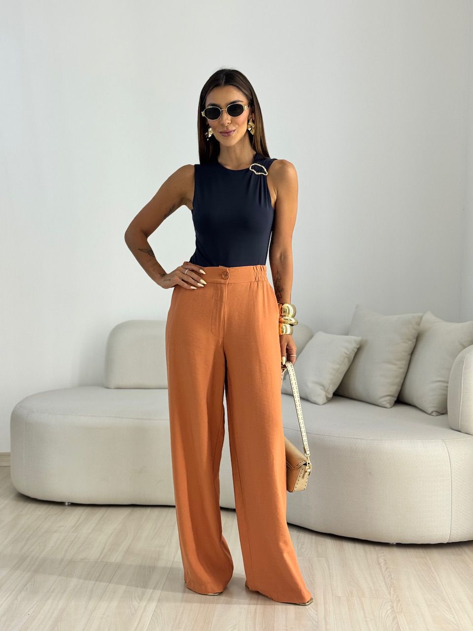 BLUSA AURORA METAL PRETA
