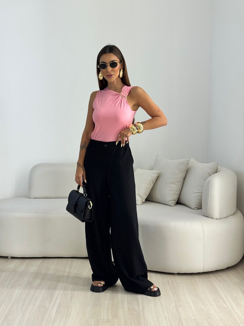 BLUSA AURORA METAL ROSA