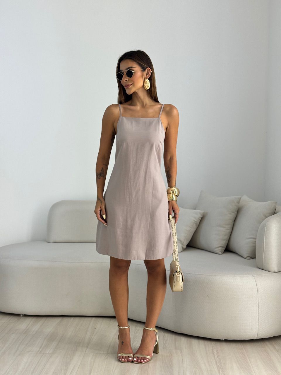 VESTIDO MELISSA BASIC CAQUI