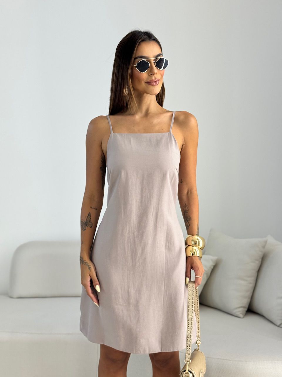 VESTIDO MELISSA BASIC CAQUI