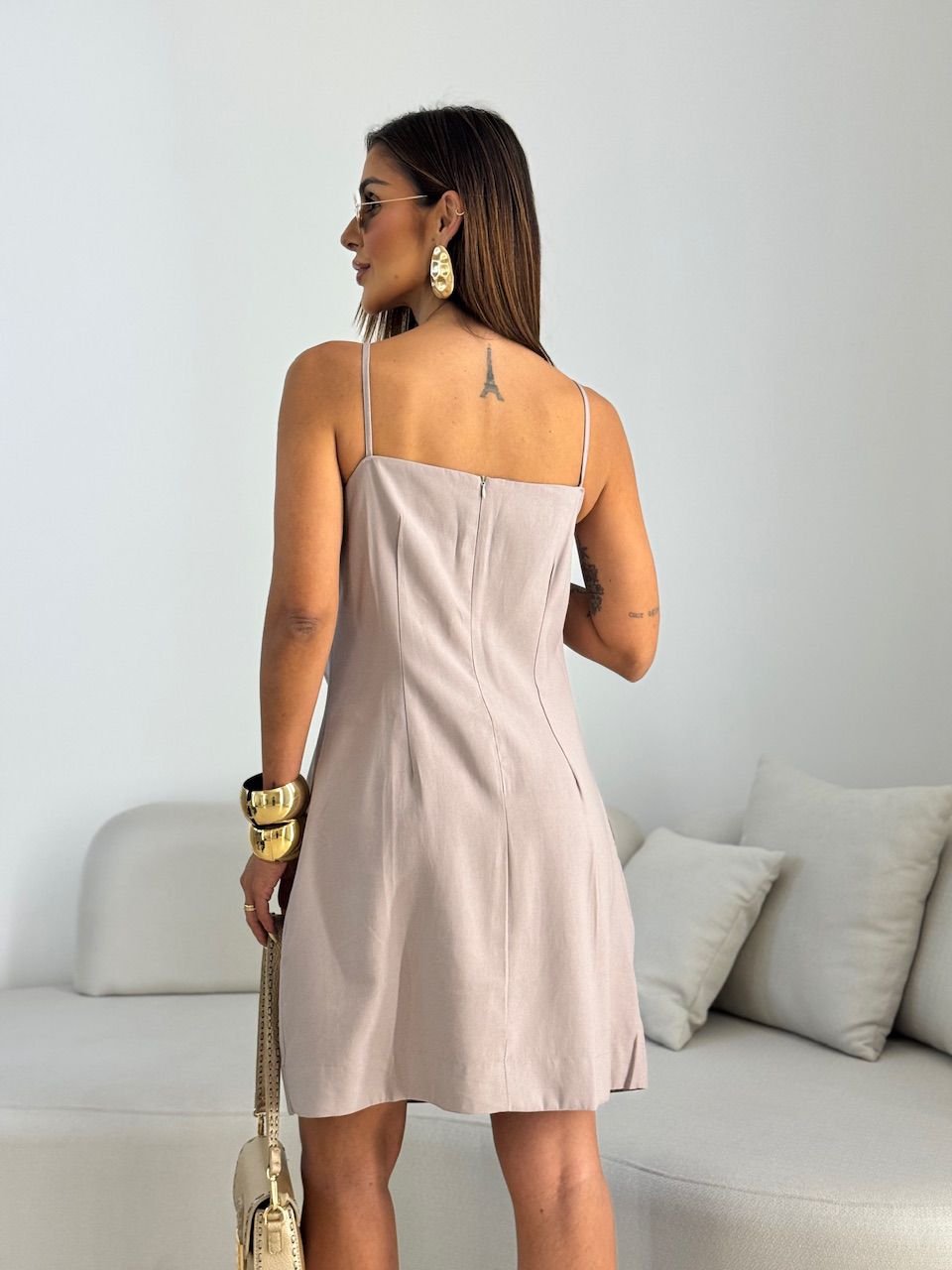 VESTIDO MELISSA BASIC CAQUI