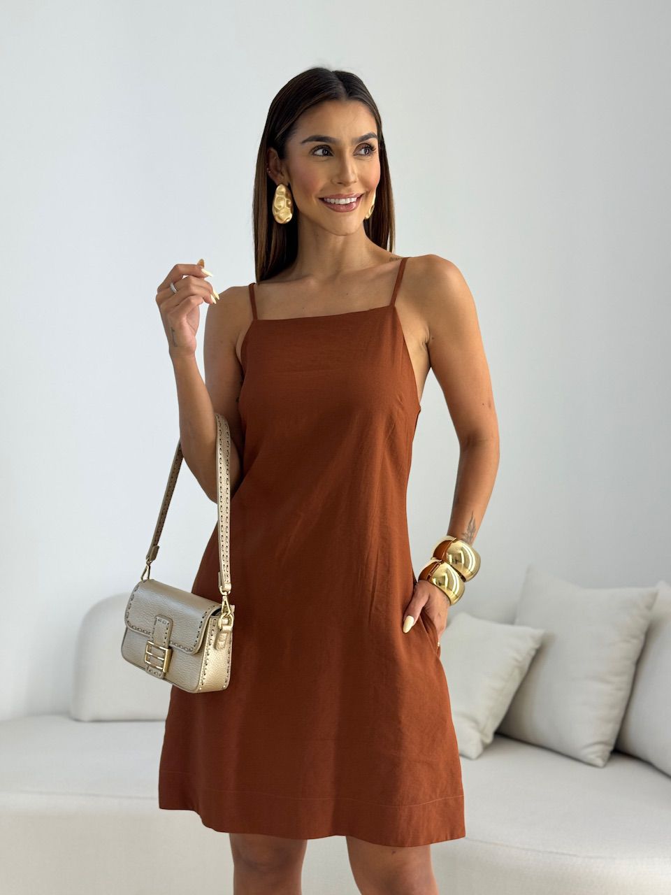 VESTIDO MELISSA BASIC MARROM