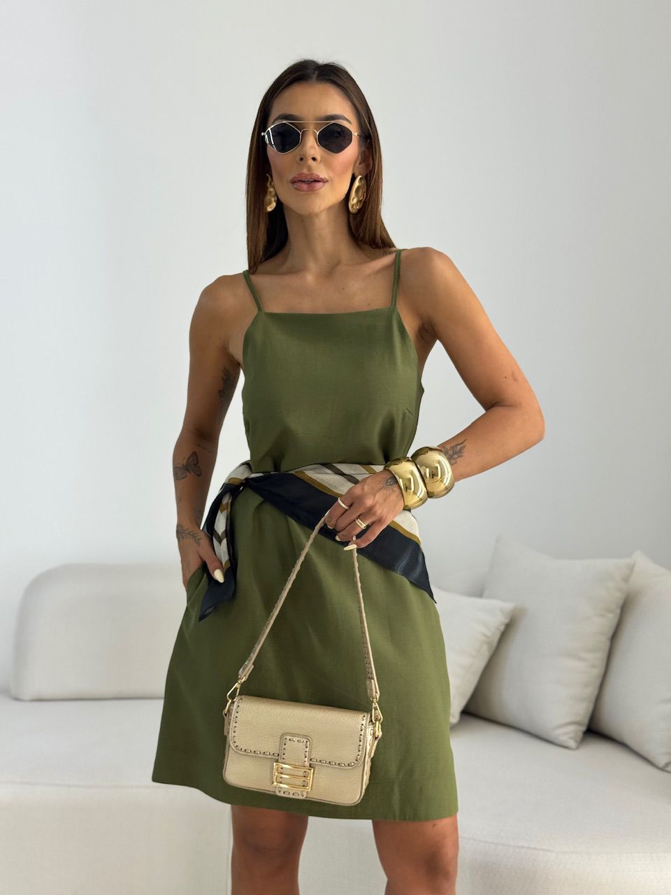 VESTIDO MELISSA BASIC VERDE OLIVA