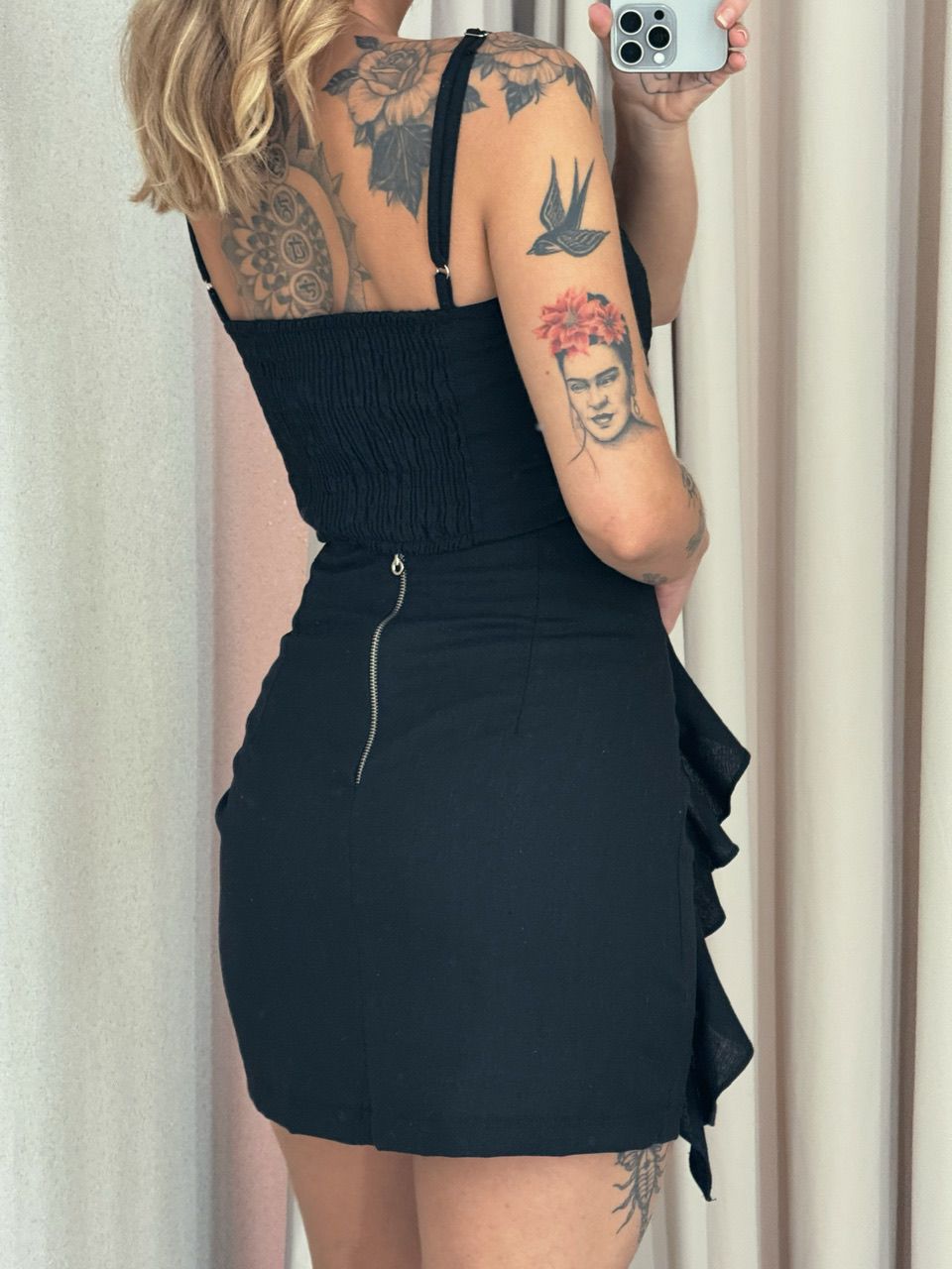 CONJUNTO ELOÁ SAIA FLOR PRETO