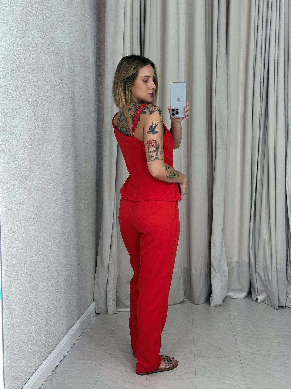 CONJUNTO SUZANA CALÇA VERMELHO