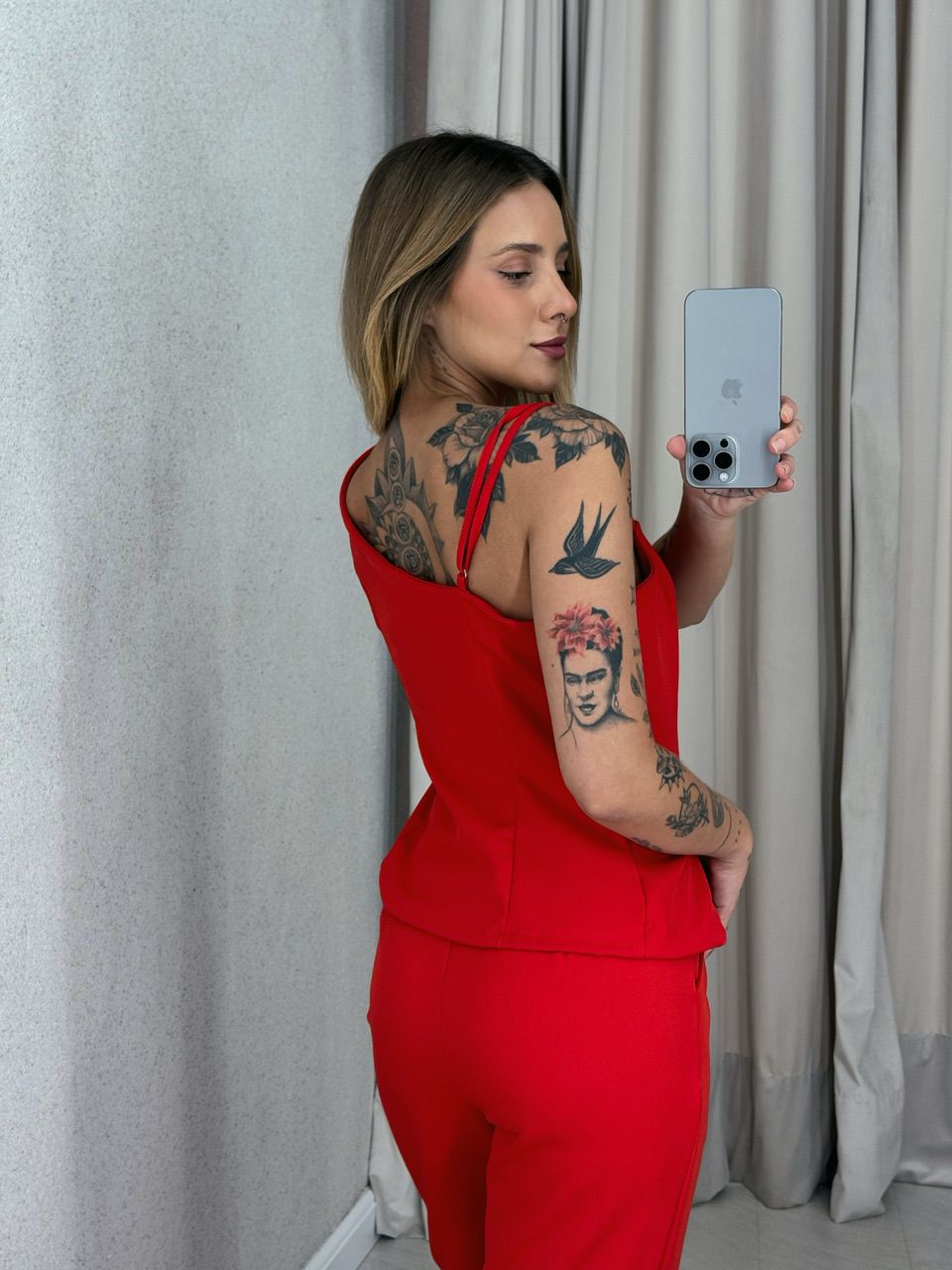 CONJUNTO SUZANA CALÇA VERMELHO