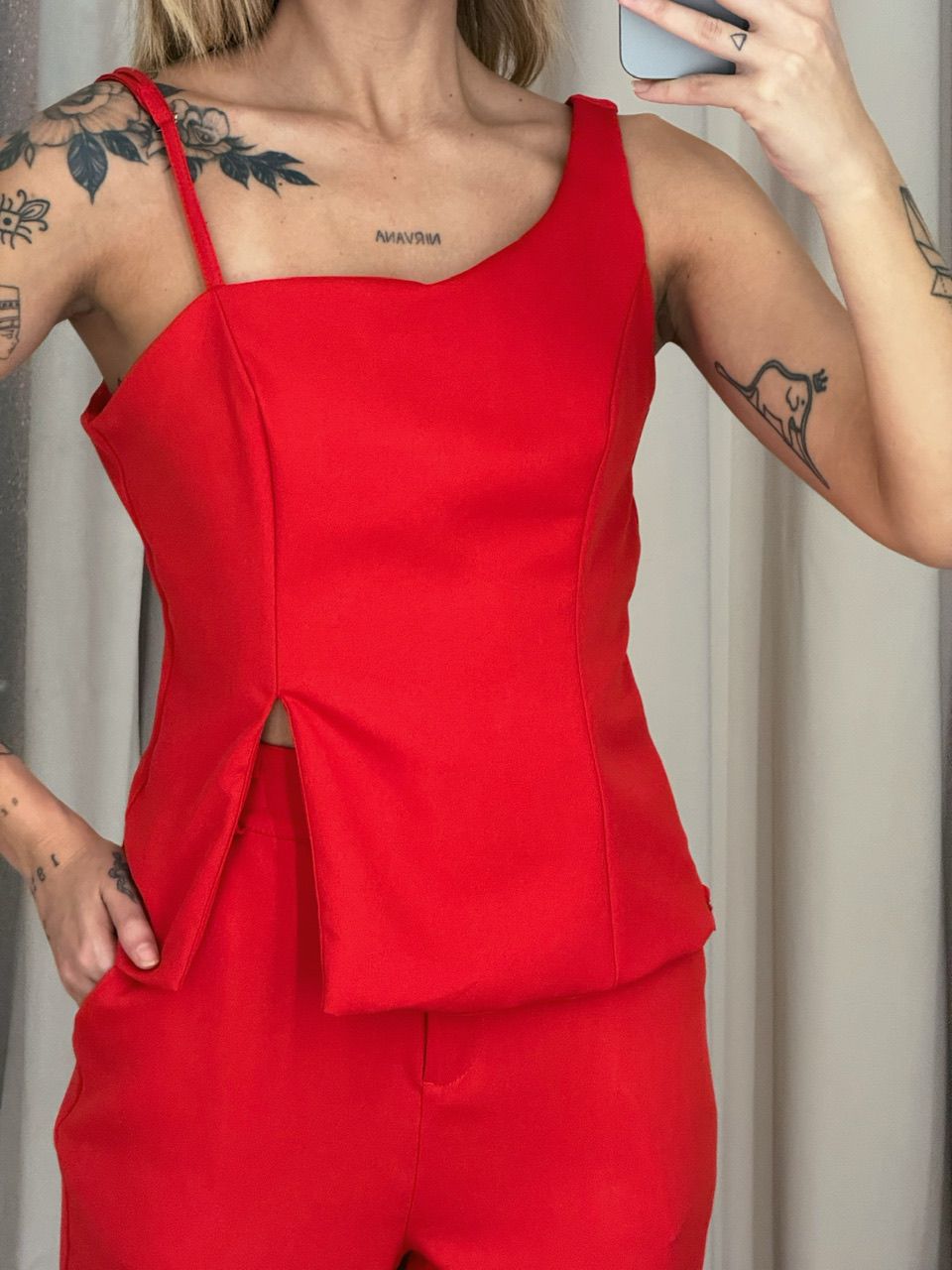 CONJUNTO SUZANA CALÇA VERMELHO
