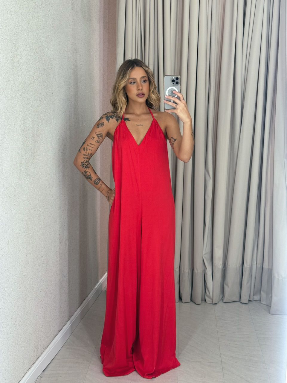 MACACÃO MIRIAM FRENTE ÚNICA VERMELHO
