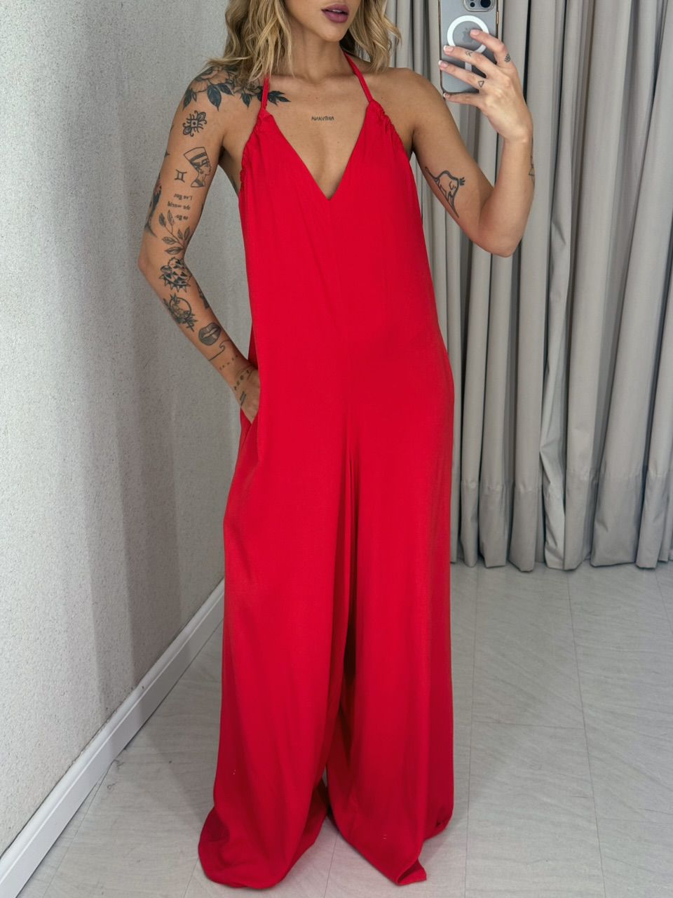 MACACÃO MIRIAM FRENTE ÚNICA VERMELHO