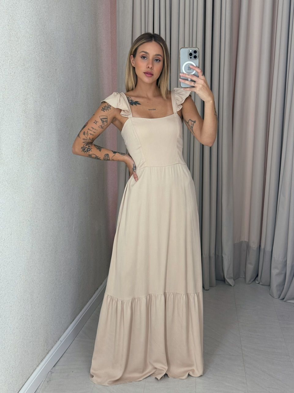 VESTIDO MARIA ALICE LASTEX NUDE