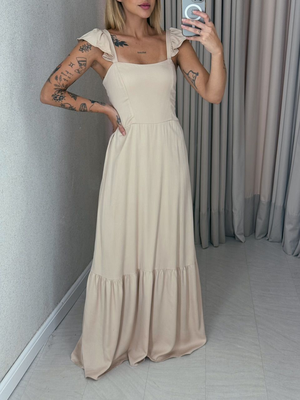 VESTIDO MARIA ALICE LASTEX NUDE