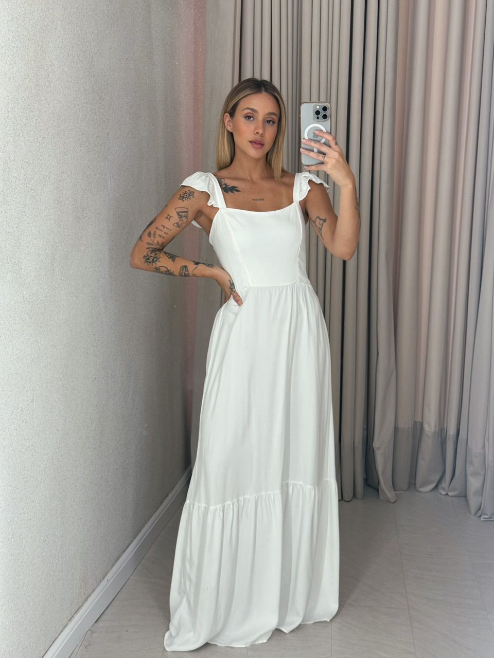 VESTIDO MARIA ALICE LASTEX OFF - 0059480048 - CAROLLA FERRARO