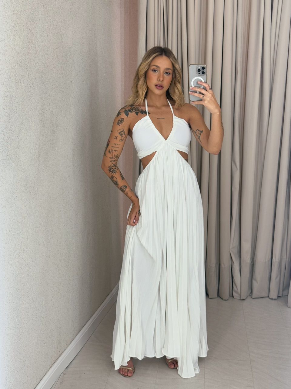 VESTIDO MADALENA PLISSADO off