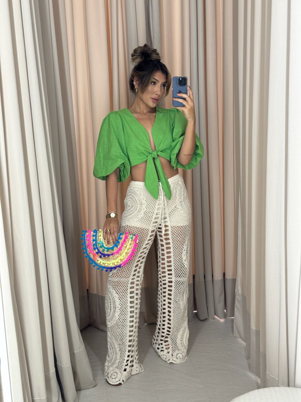 CALÇA CROCHÊ CRU