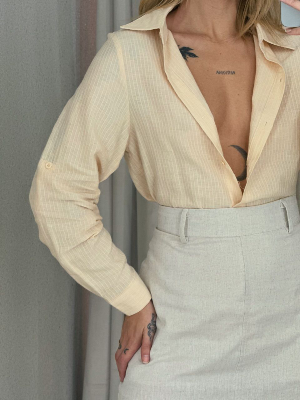 CAMISA ELIZABETH LISA AREIA