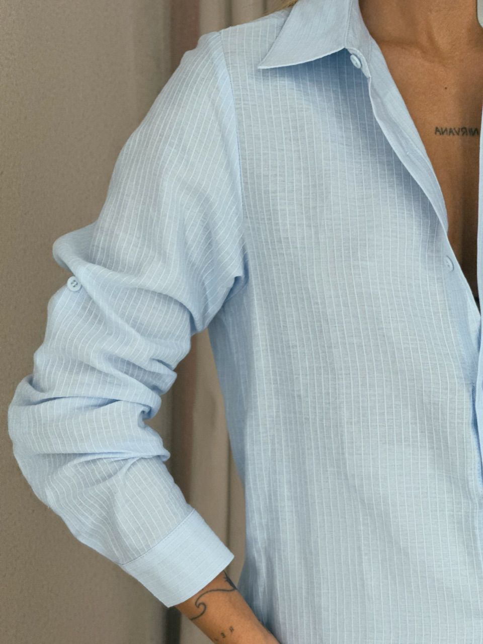 CAMISA ELIZABETH LISA AZUL CLARO