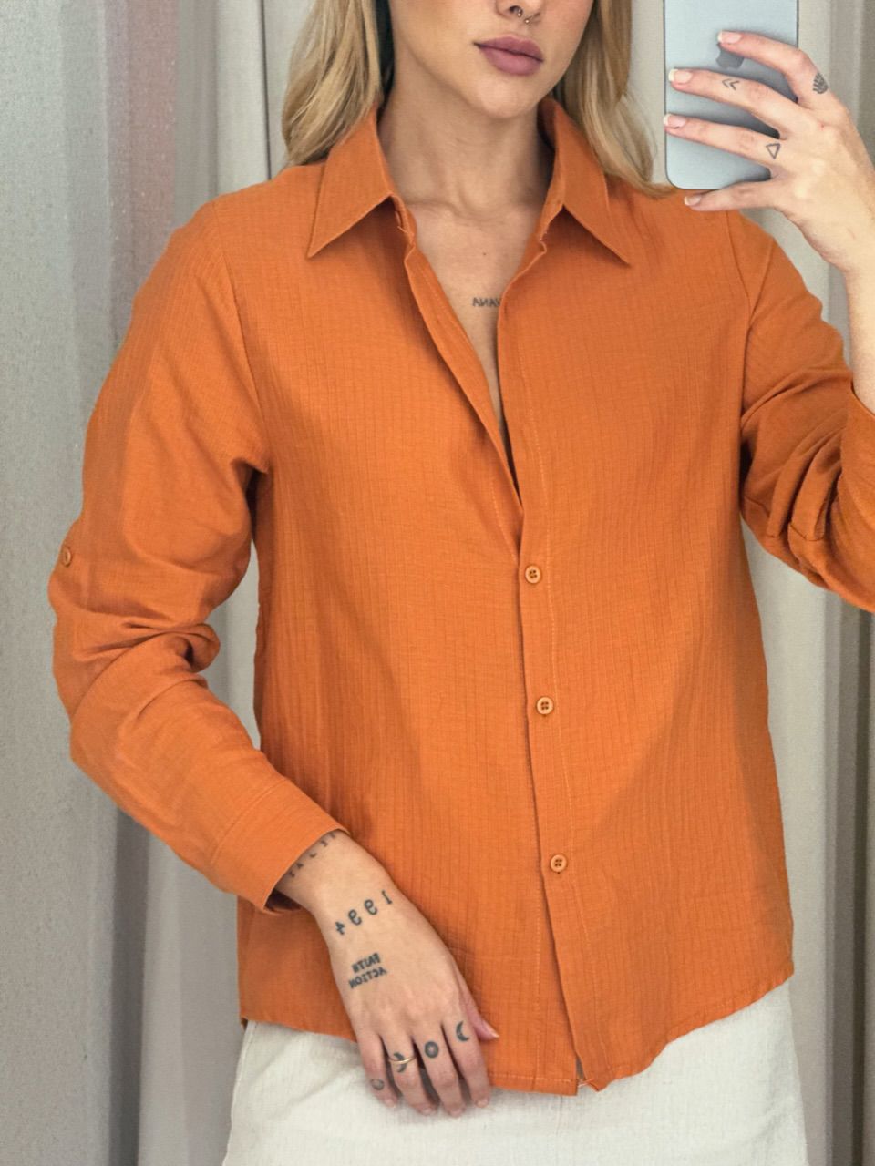 CAMISA ELIZABETH LISA TERRA COTA 