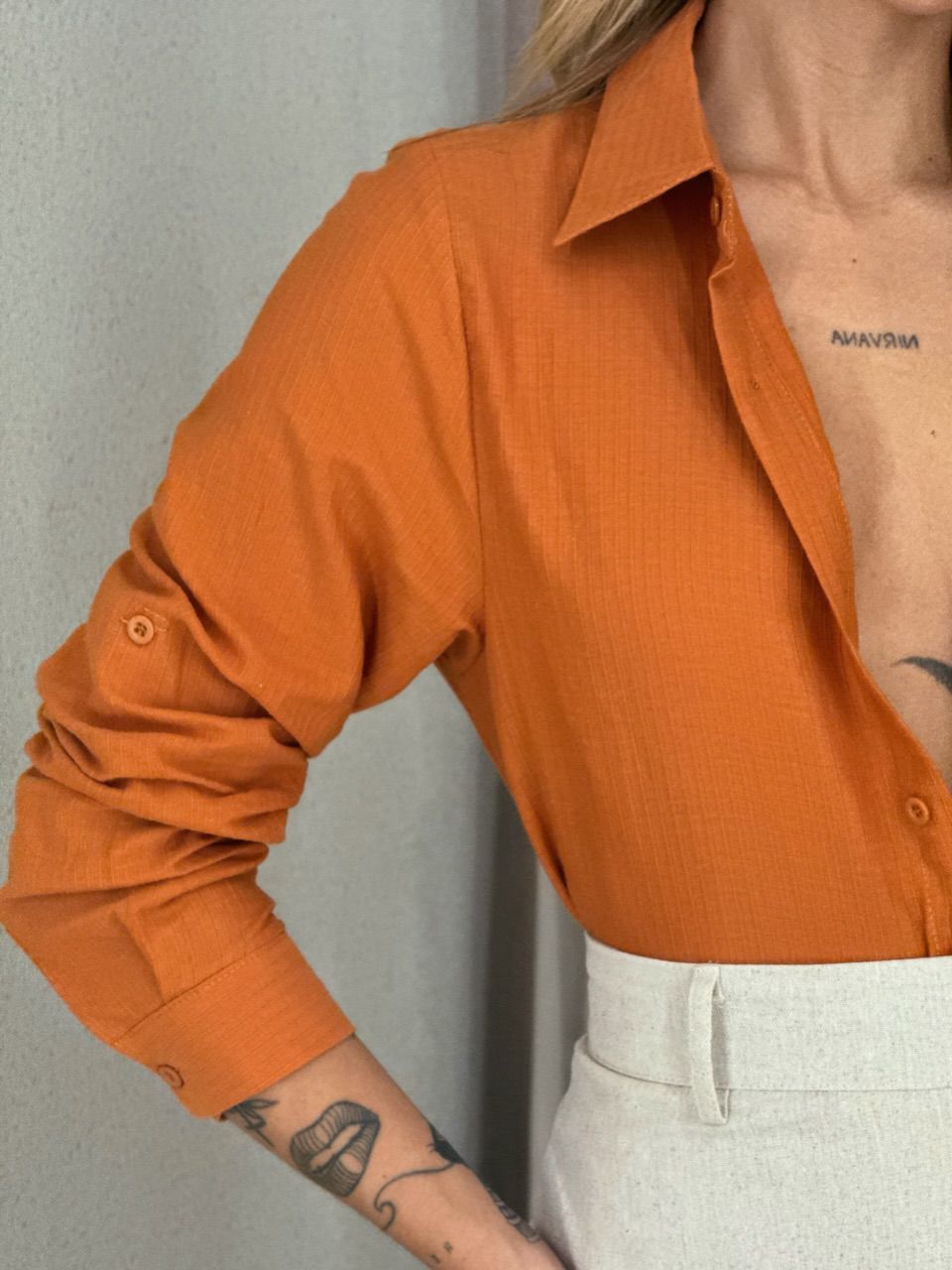 CAMISA ELIZABETH LISA TERRA COTA 