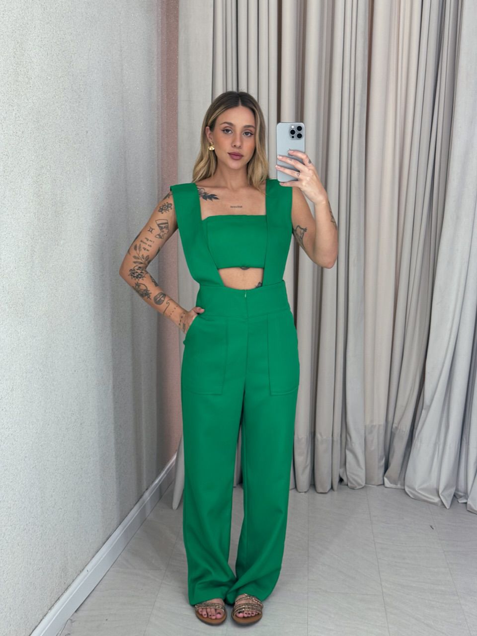 JARDINEIRA TATIANA TOP VERDE