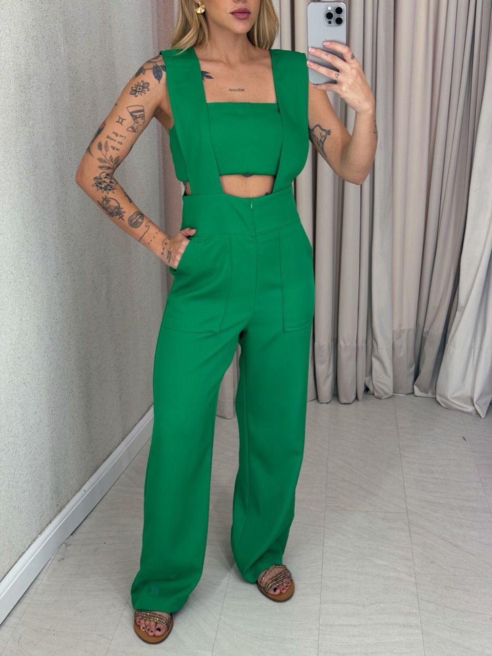 JARDINEIRA TATIANA TOP VERDE