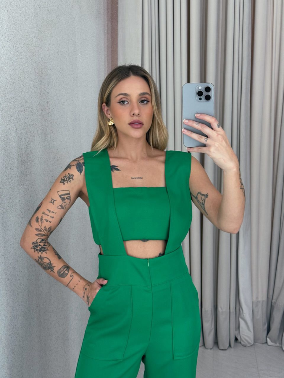 JARDINEIRA TATIANA TOP VERDE