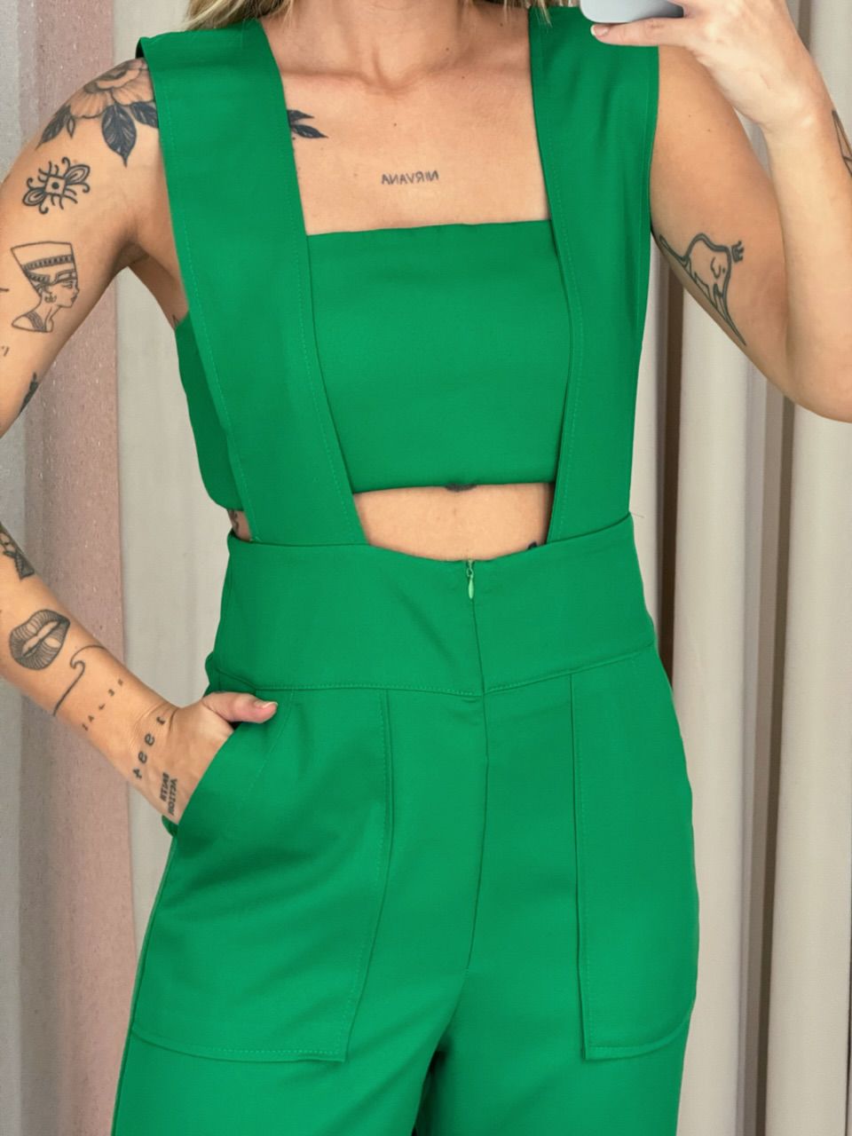 JARDINEIRA TATIANA TOP VERDE