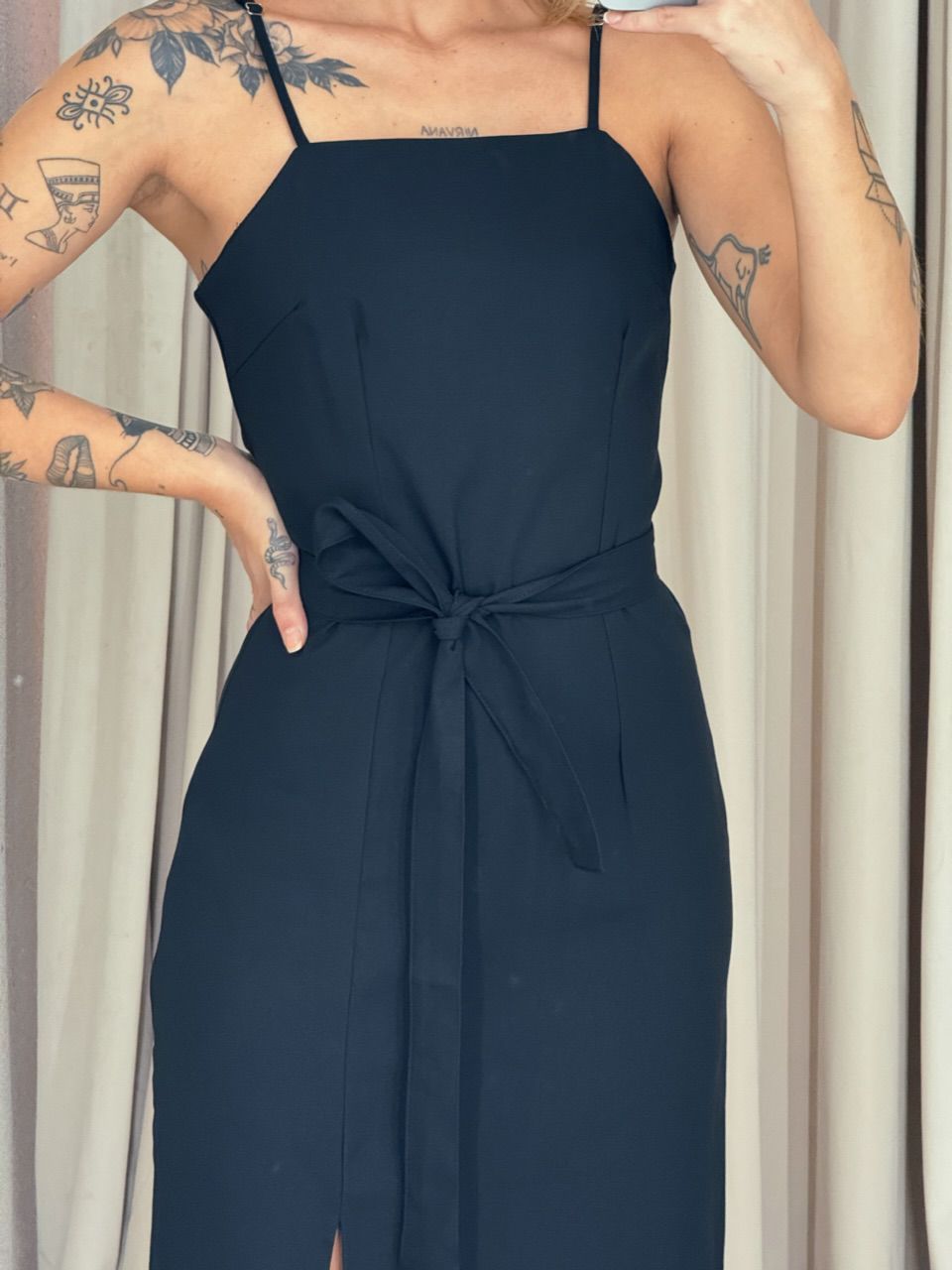 VESTIDO LUÍSE FENDA PRETO