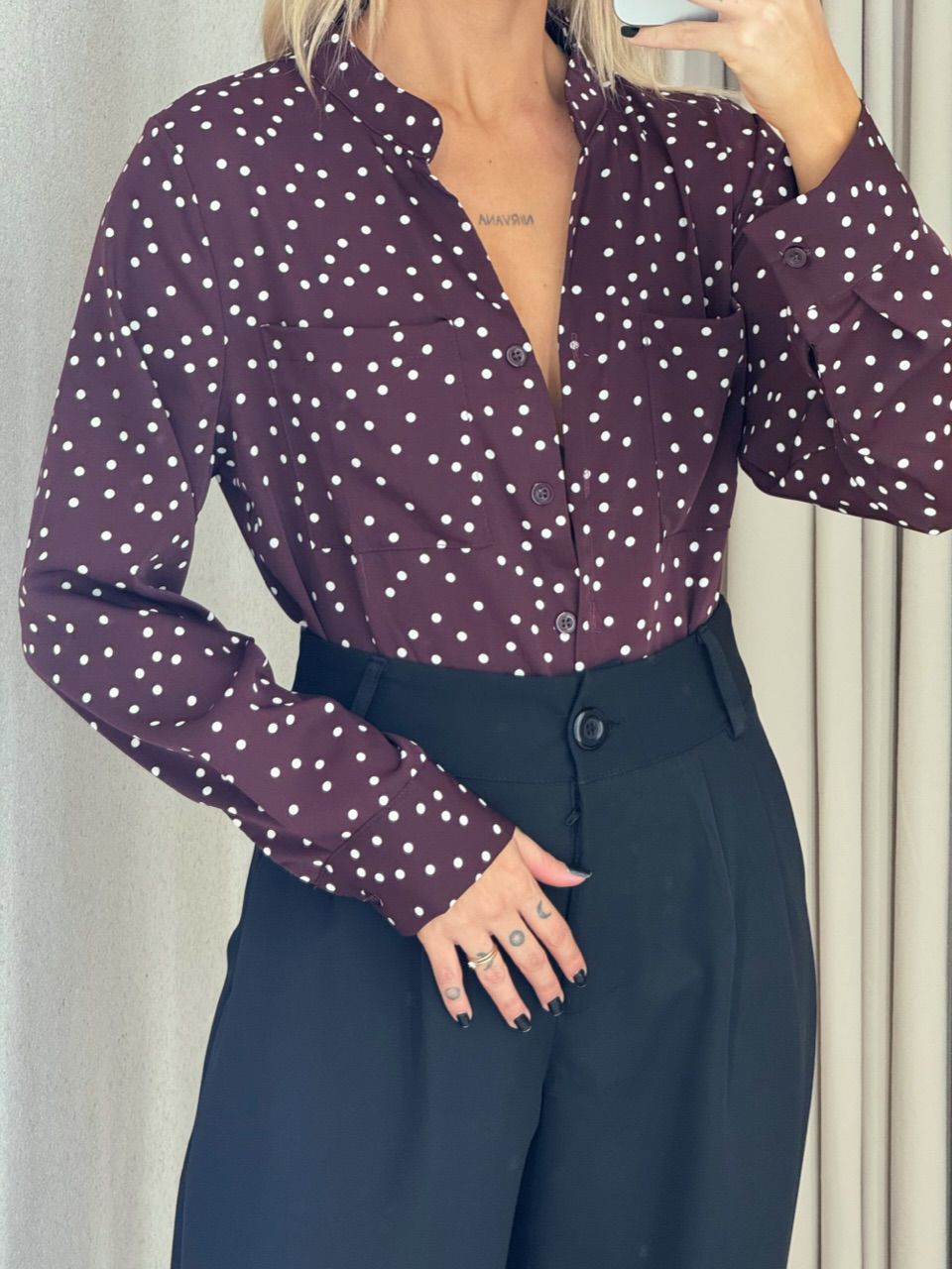 CAMISA NEUSA POÁ VINHO