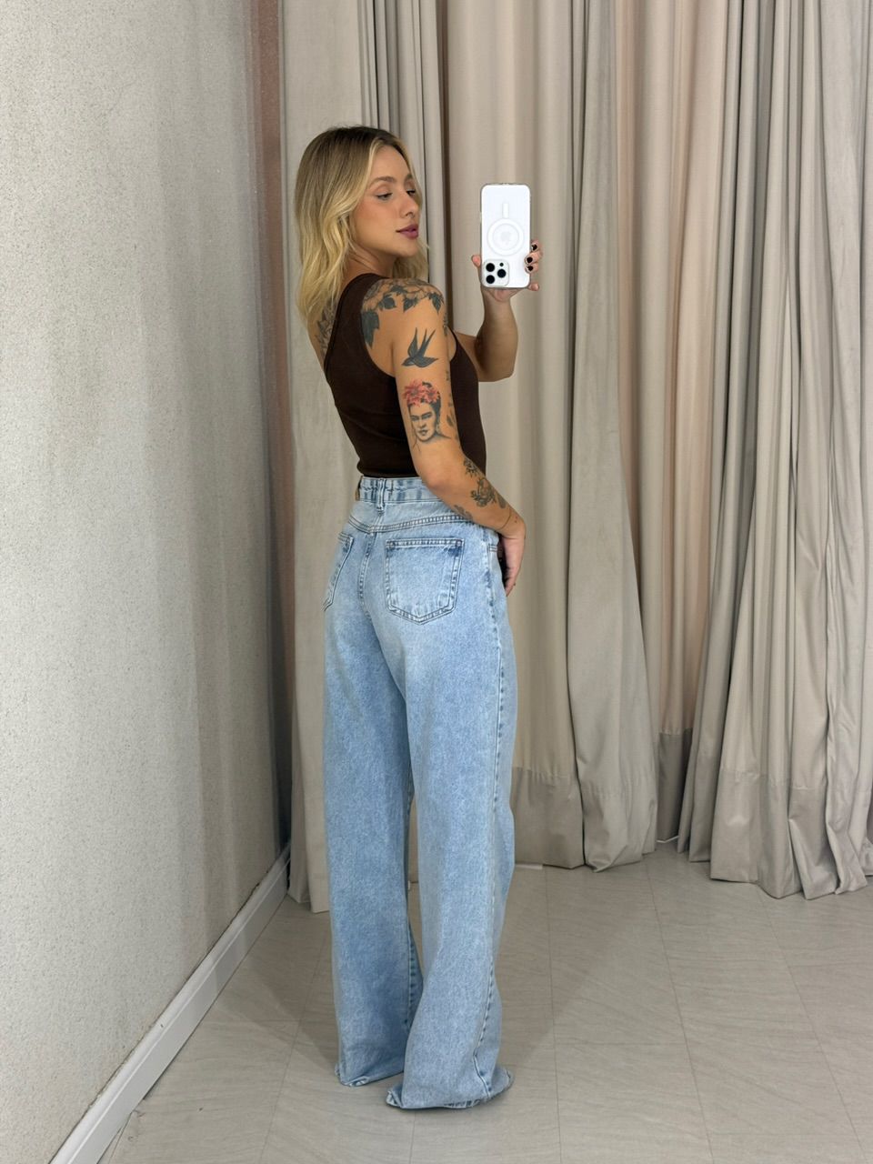 BLUSA OLIVIA NULA MANGA MARROM