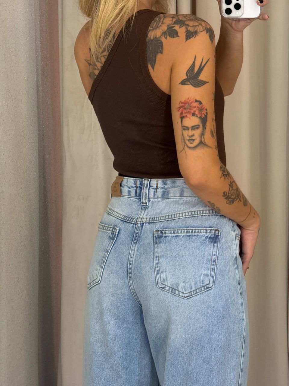 BLUSA OLIVIA NULA MANGA MARROM
