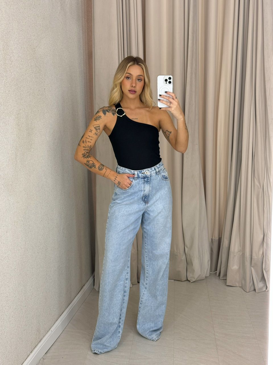 BLUSA OLIVIA NULA MANGA PRETA