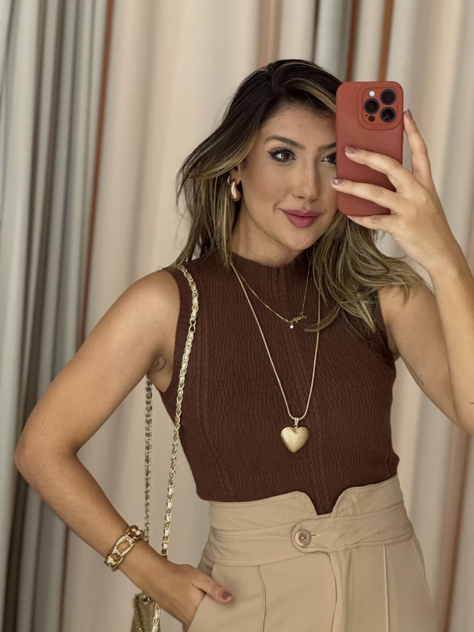 BLUSA MAVI CAVADA MARROM - 0051250054 - CAROLLA FERRARO