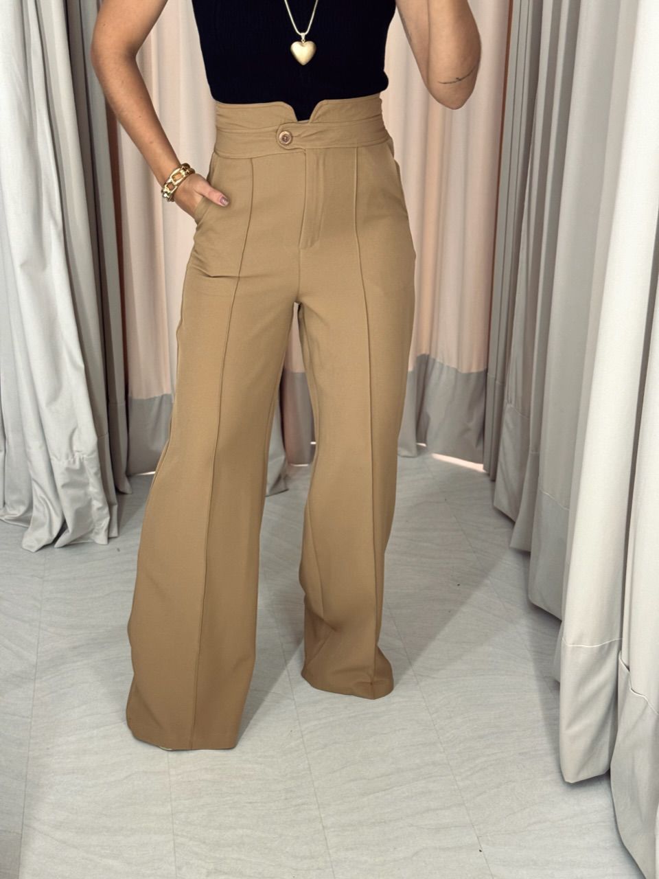 CALÇA LETÍCIA PANTALONA CAPUCCINO 