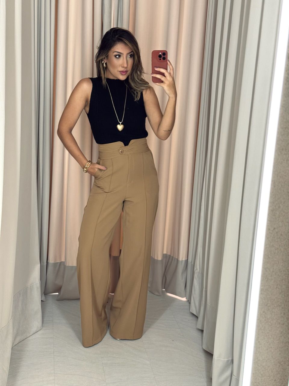 CALÇA LETÍCIA PANTALONA CAPUCCINO 