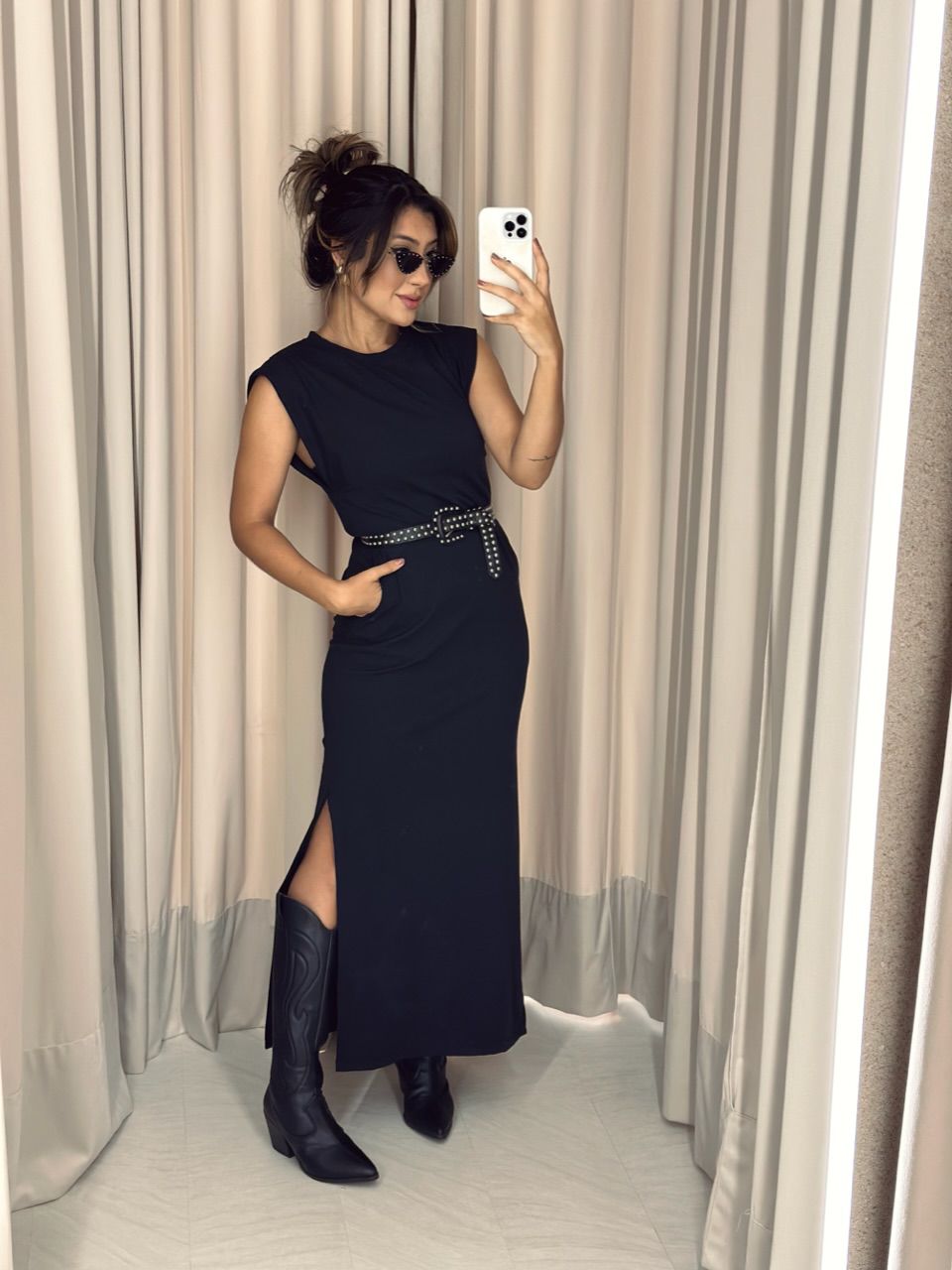 VESTIDO vivi muscle canelado preto - 0051230032 - CAROLLA FERRARO