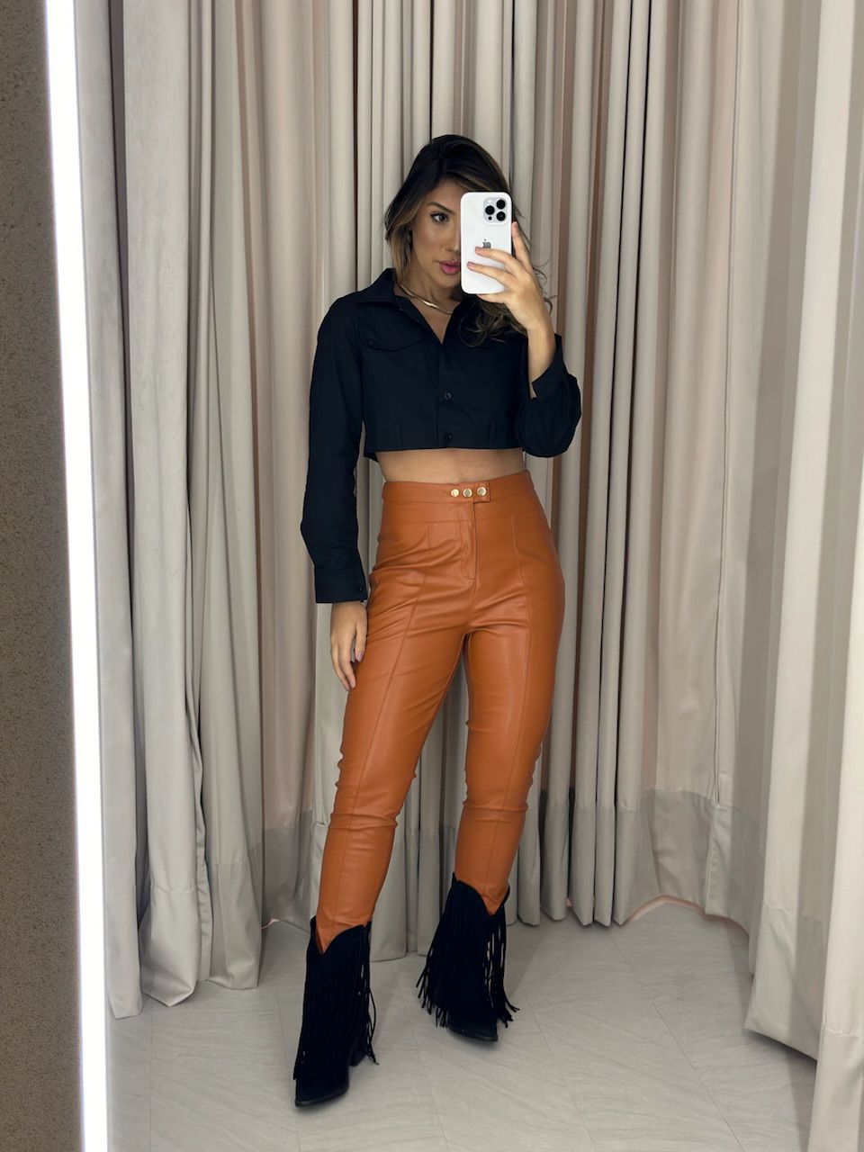 CALÇA AMANDA COURINO LARANJA