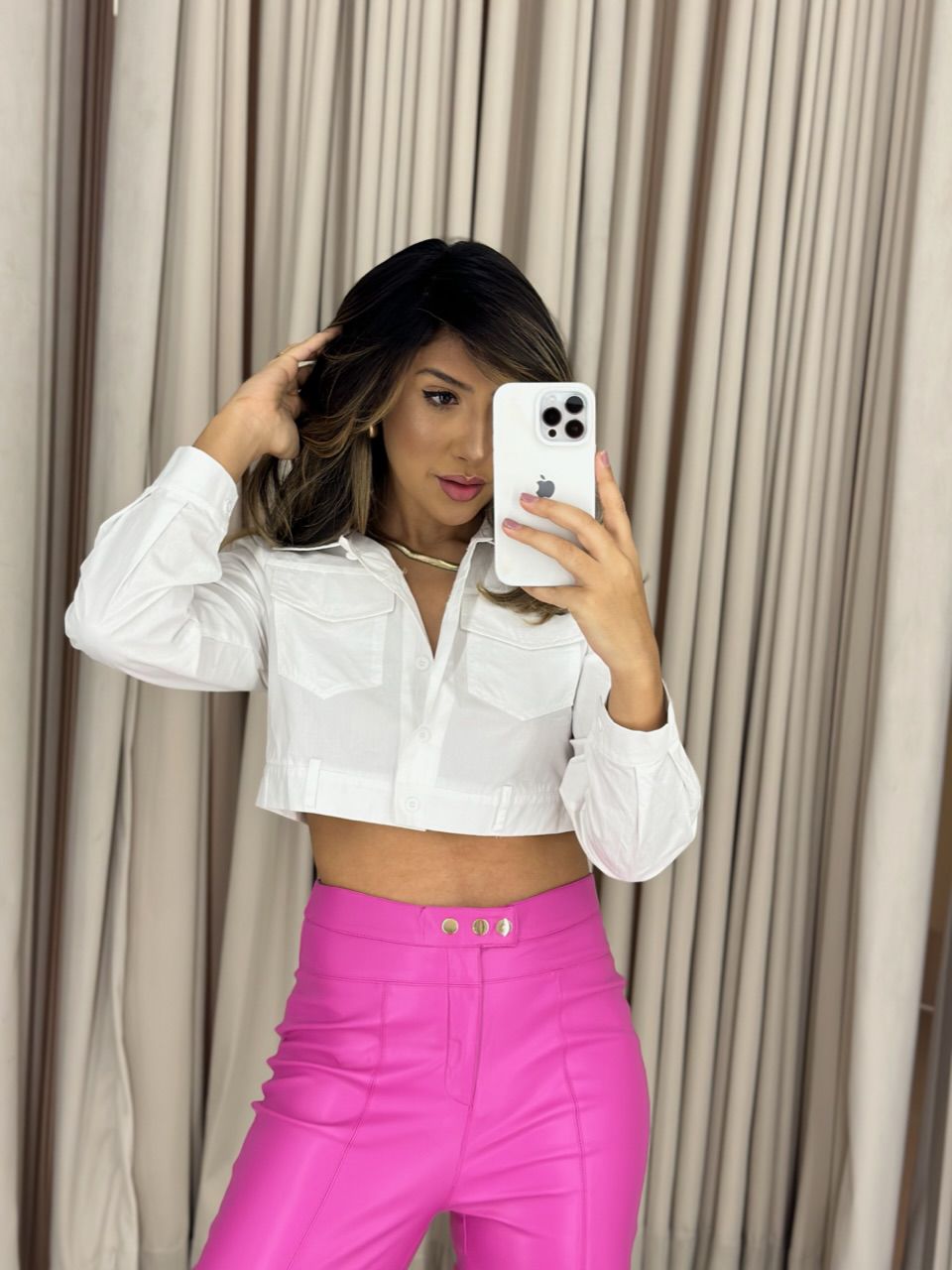 CAMISA CROPPED ANA OFF