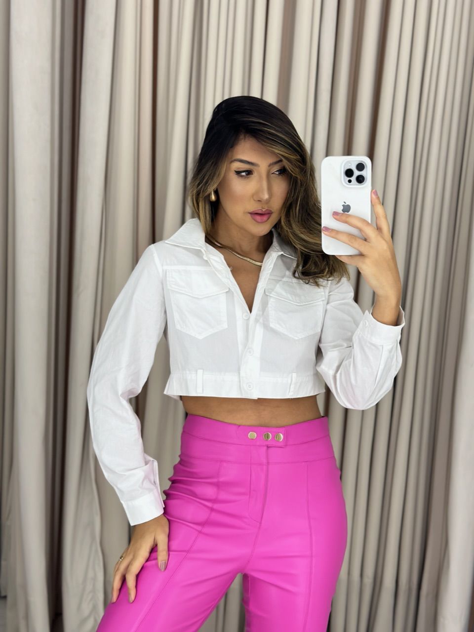 CAMISA CROPPED ANA OFF
