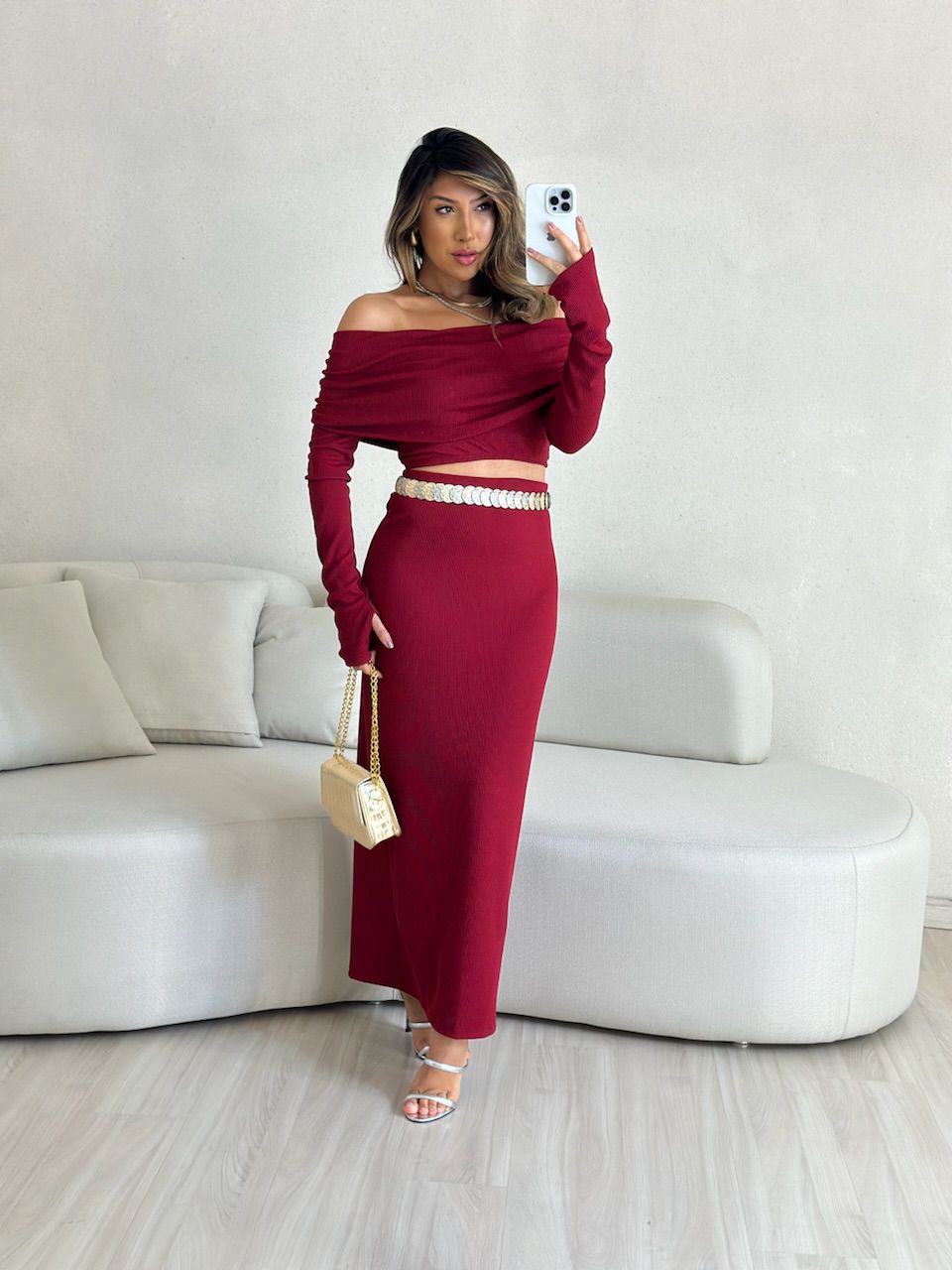 CONJUNTO ELIANA ANARRUGA CHERRY RED - 0052310330 - CAROLLA FERRARO
