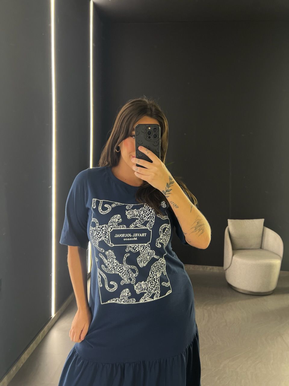 VESTIDO BASIC ONÇA AZUL