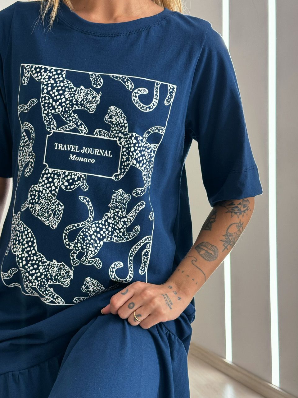 VESTIDO BASIC ONÇA AZUL
