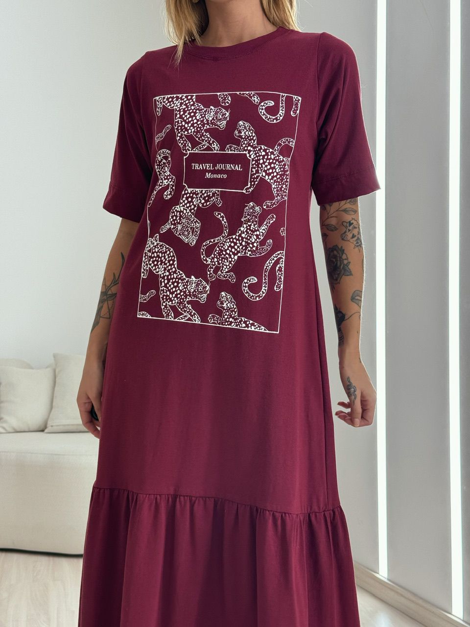 VESTIDO BASIC ONÇA CHERRY RED