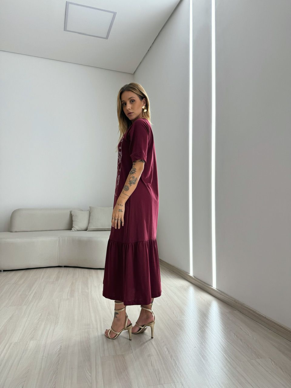 VESTIDO BASIC ONÇA CHERRY RED