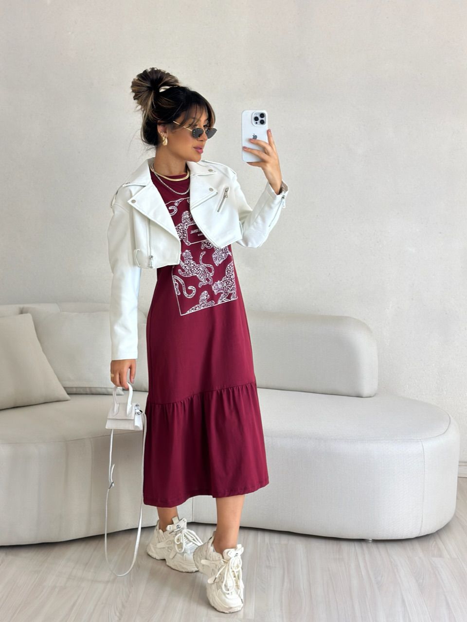 VESTIDO BASIC ONÇA CHERRY RED