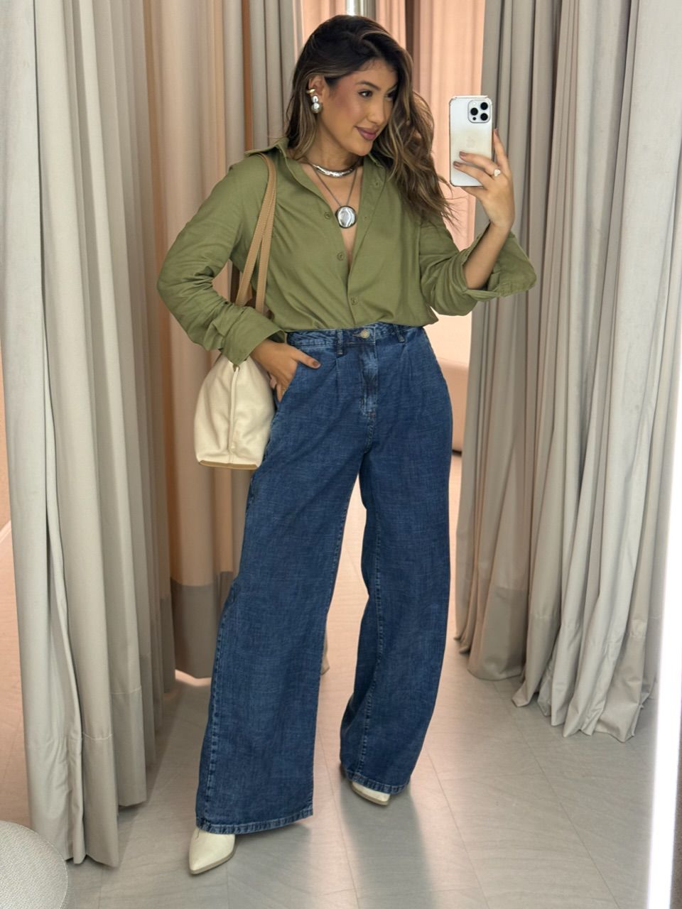CAMISA ALANA LINHO OLIVA