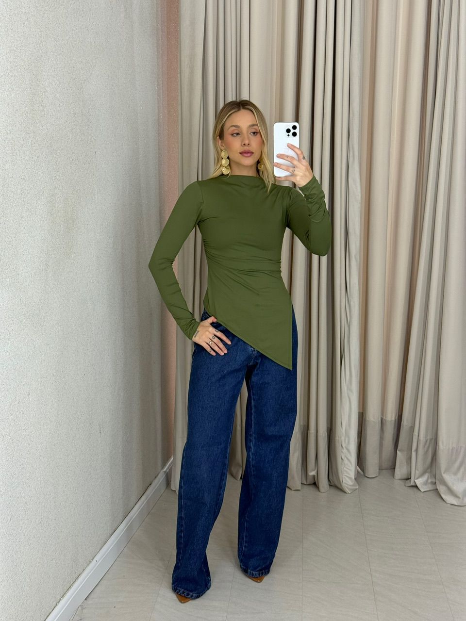 BLUSA DIANA CF ASSIMÉTRICA VERDE