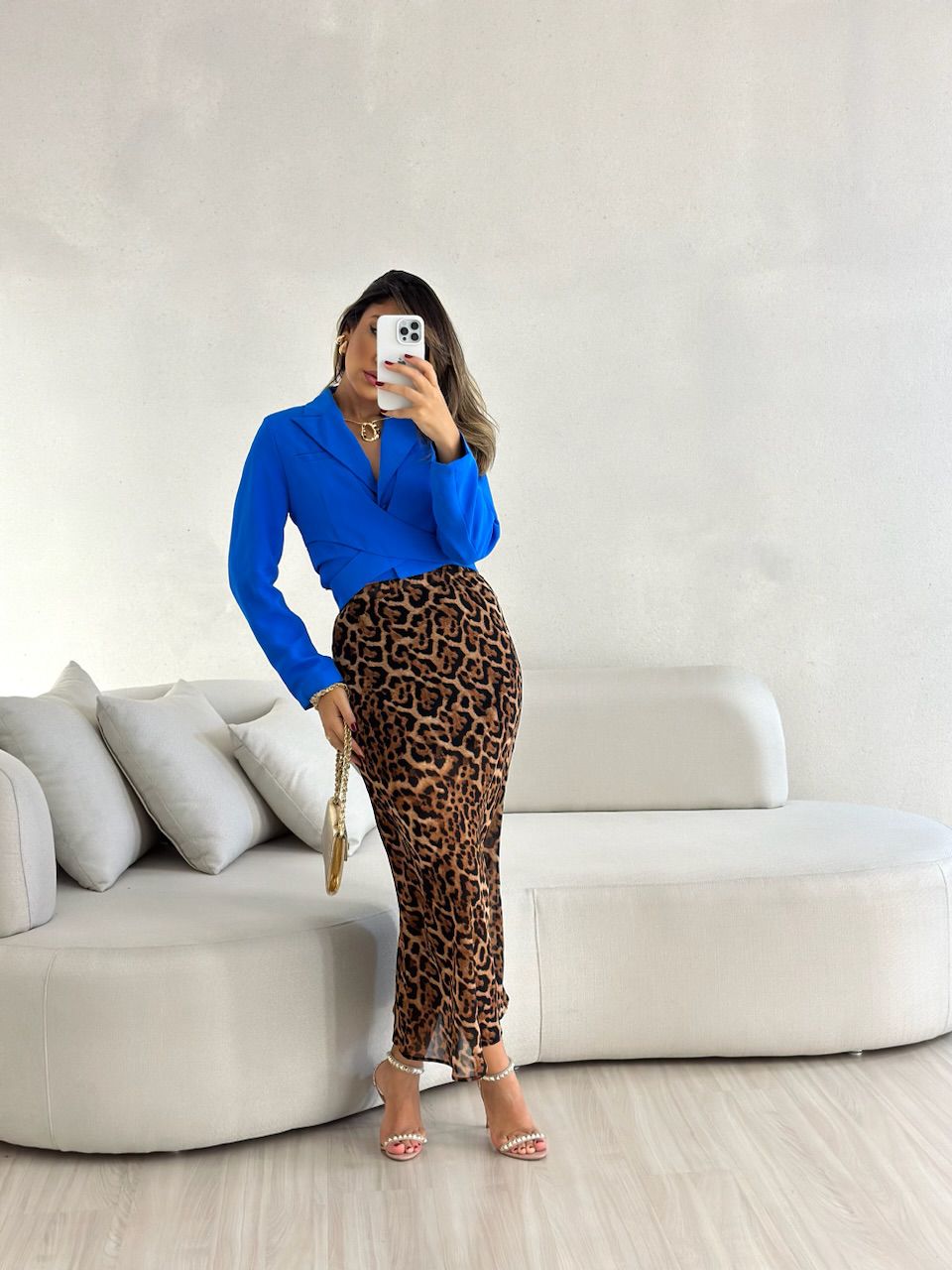 BLAZER CROPPED AMARRAÇÃO AZUL